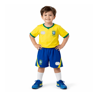 Kids Boy Premium Brazil Football World Cup 2026 (HOME / AWAY) Jersey Set (1 to 6 years)_img_0