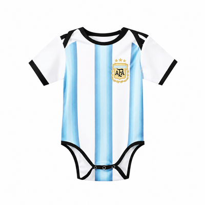 Baby Argentina World Cup 2026 Home Jersey Romper Dress - Soft Cotton Football Jersey Bodysuit (0 to 12 months)_img_1