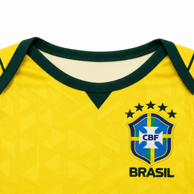 Baby Brazil World Cup 2026 Home Jersey Romper Dress - Soft Cotton Football Jersey Bodysuit (0 to 12 months)_img_3