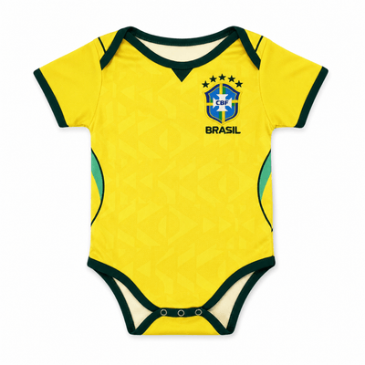 Baby Brazil World Cup 2026 Home Jersey Romper Dress - Soft Cotton Football Jersey Bodysuit (0 to 12 months)_img_1