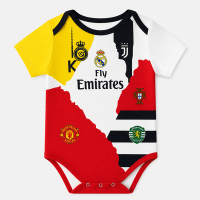 PRE-ORDER - Cristiano Ronaldo (CR7) Fusion Baby Football Jersey Romper - Soft Cotton Football Jersey Bodysuit (0 to 12 months)_img_3