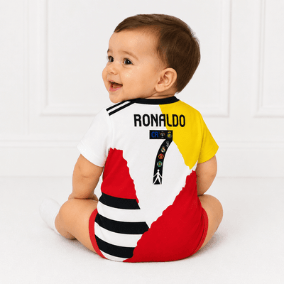 PRE-ORDER - Cristiano Ronaldo (CR7) Fusion Baby Football Jersey Romper - Soft Cotton Football Jersey Bodysuit (0 to 12 months)_img_2
