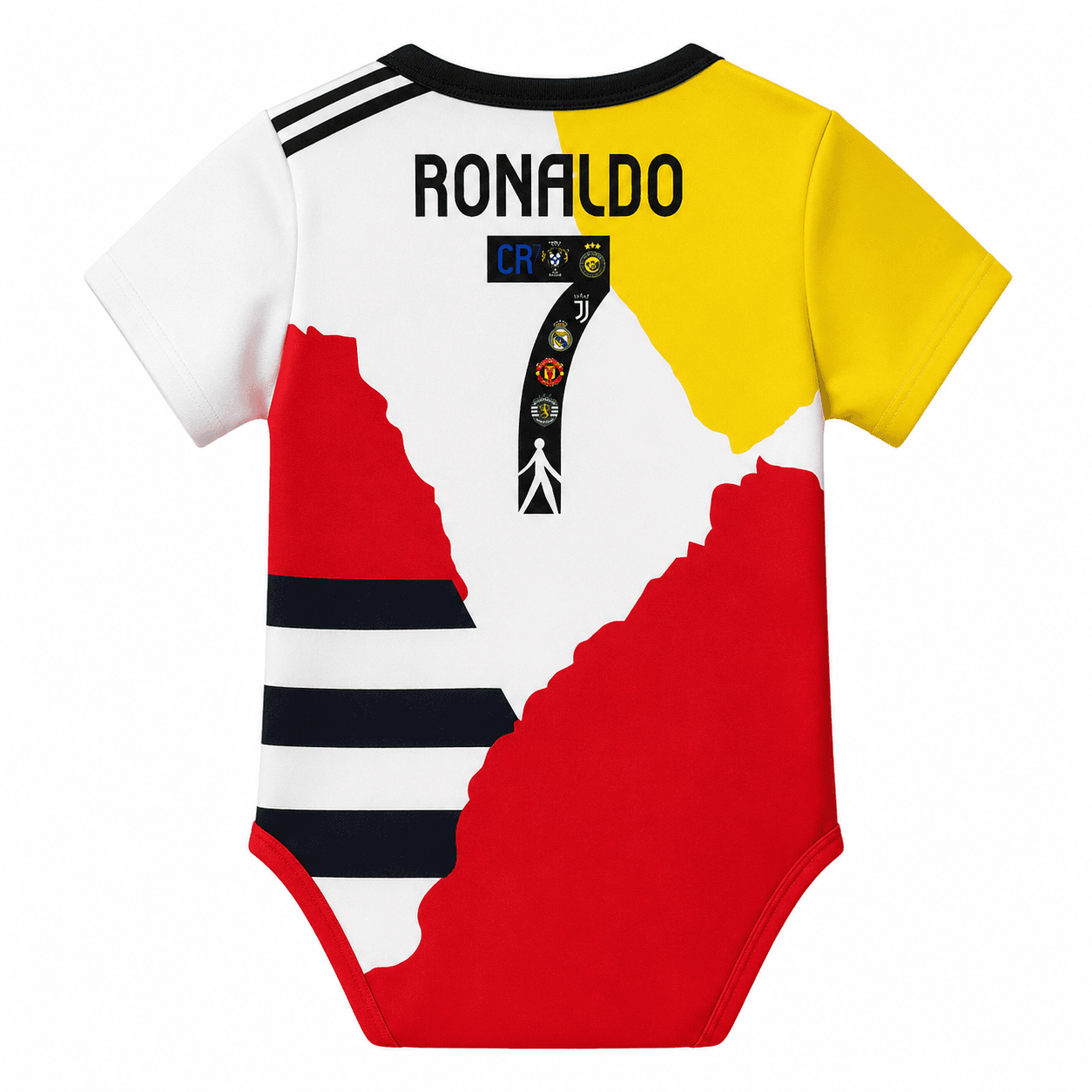 PRE-ORDER - Cristiano Ronaldo (CR7) Fusion Baby Football Jersey Romper - Soft Cotton Football Jersey Bodysuit (0 to 12 months)