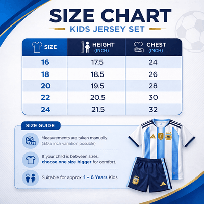 PRE-ORDER - Kids Boy Premium Argentina Football World Cup 2026 Jersey Set (1 to 6 years)_img_7