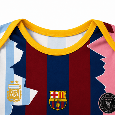 PRE-ORDER - Lionel Messi (LM10) Fusion Baby Football Jersey Romper - Soft Cotton Football Jersey Bodysuit (0 to 12 months)_img_5