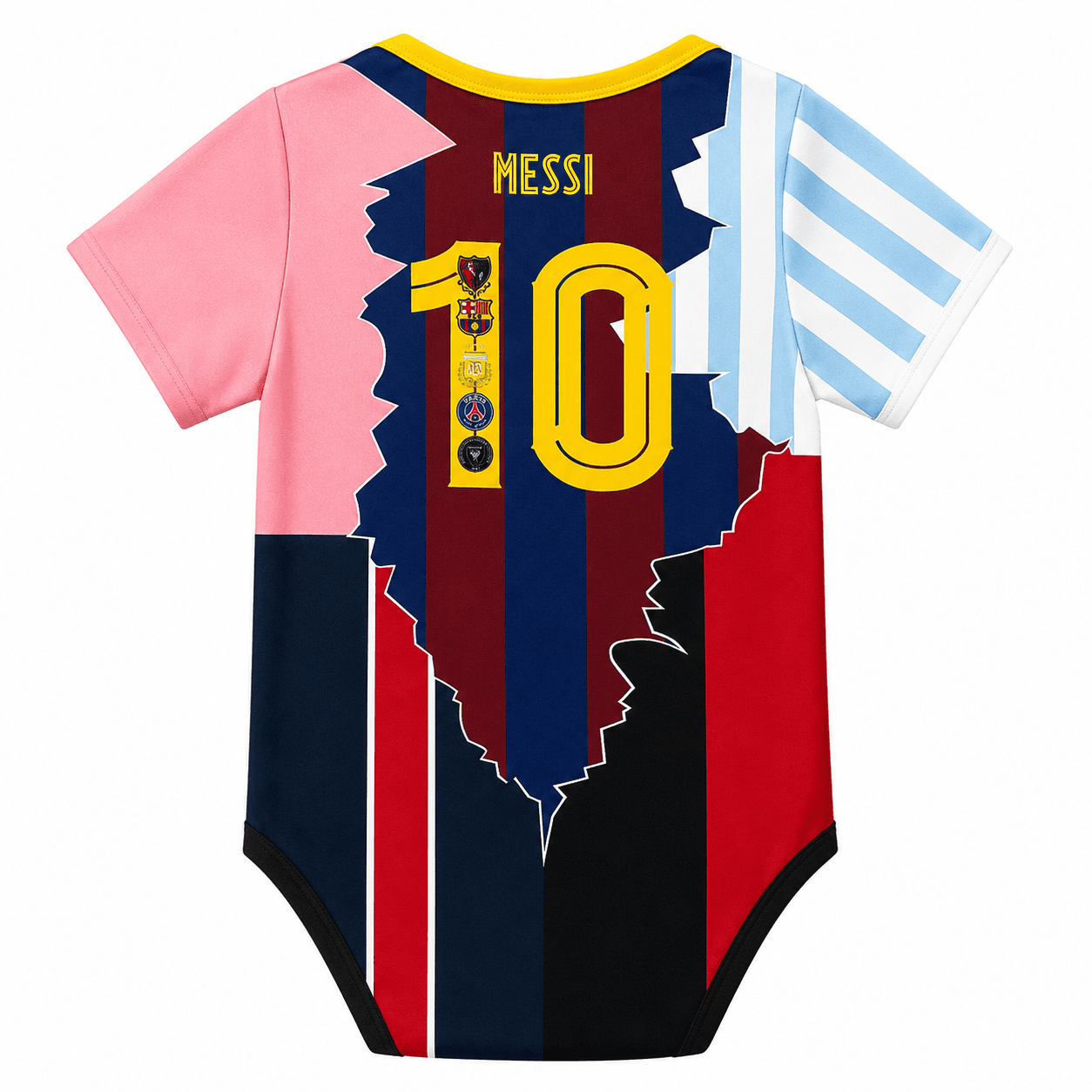 PRE-ORDER - Lionel Messi (LM10) Fusion Baby Football Jersey Romper - Soft Cotton Football Jersey Bodysuit (0 to 12 months)