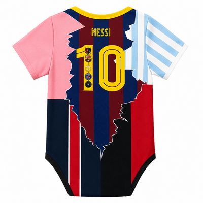 PRE-ORDER - Lionel Messi (LM10) Fusion Baby Football Jersey Romper - Soft Cotton Football Jersey Bodysuit (0 to 12 months)_img_4